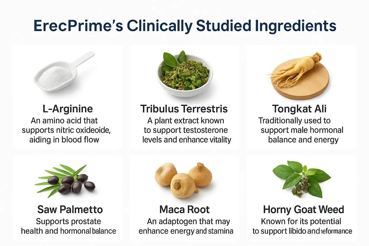 ErecPrime natural ingredients blend inside capsule